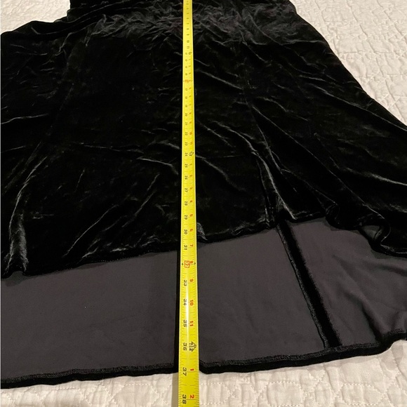 Eileen Fisher Black Rayon Silk Velvet Maxi Skirt Asymmetric Hem Size XL - Picture 6 of 6